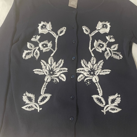 Kenar blue knit cardigan with embroidered flowers size M - Picture 3 of 8